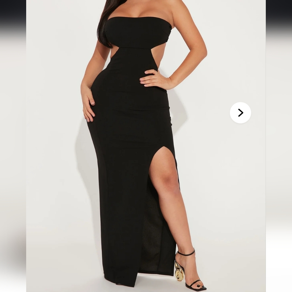 Black Evening Gown w/ Side Slit NWT